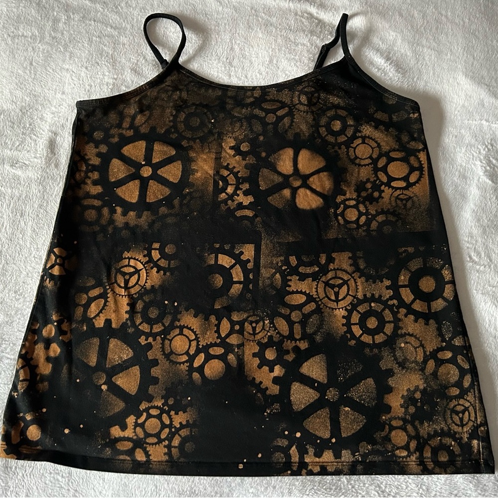EUC foxy cami with reverse tie dye